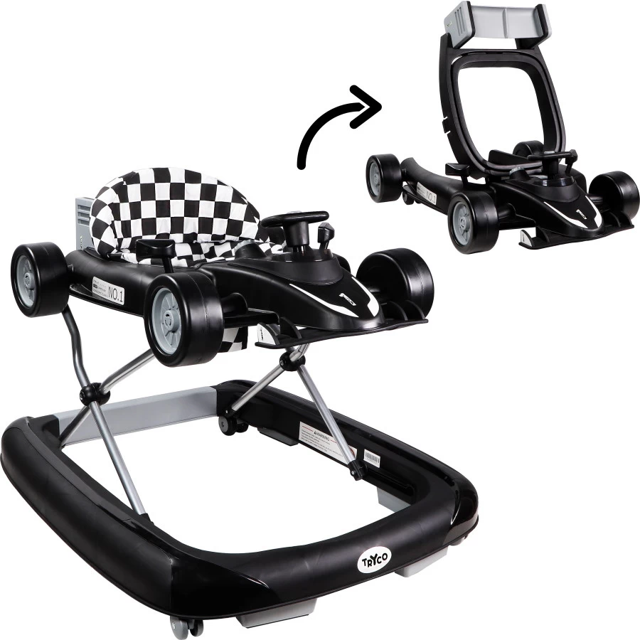 Tryco F1 Racer Black 2-in-1 Loopstoel En Loopwagen TR-362703 3 Tryco F1 Racer Black 2-in-1 Loopstoel En Loopwagen TR-362703