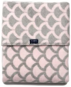 Zaffiro Grijs & Lichtroze Halve Cirkels 75 X 100 Cm Wiegdeken 40726